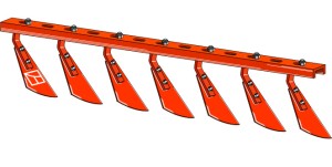 Scraper-bars with 9 scrapers - left