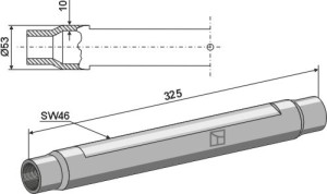 Topstangbuis M36x3