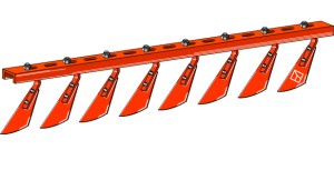 Scraper-bars with 8 scrapers - right