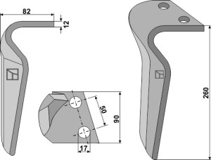 Kreiseleggenzinken 260mm, rechts