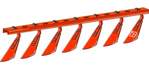 Scraper-bars with 13 scrapers - right