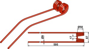 Hay rake tine Ø9
