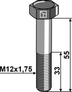 Zeskantmoer M12x1,75x55 zonder moer