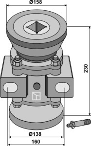 Bearing compl. for 40x40 square shaft