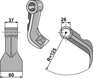 Pruning hammer 60x37mm
