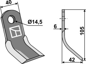 Y-blade 105x40mm