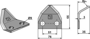 Couteau pour mélangeurs de fourrage