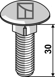 Boulon à tête bombée M12x1,75x30 - galvanisé