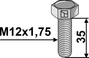 Boulon à tête hexagonal M12x1,75x35 sans écrou - galvanisée