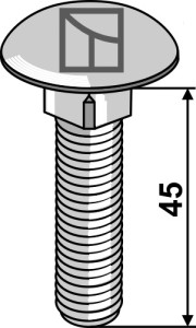 Boulon à tête bombée M12x1,75x45 - galvanisé