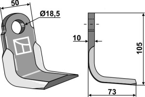 L-blade 102x50mm