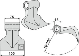 Pruning hammer 100x75mm