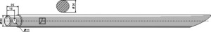 Dent de chargeur 800mm