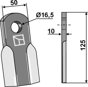 Straight blade 125x50mm