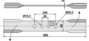 Mower blade 690mm - left