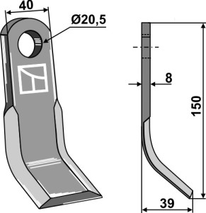 Y-blade 150x40mm