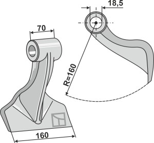 Hamerklepel 160x70mm