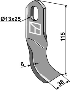 Klepel 115x38mm