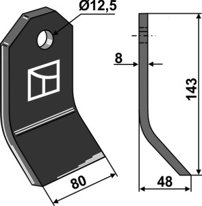 Klepel 142x80mm