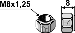Self-locking hexagon nut - M8