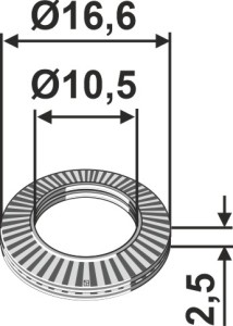 Schijf Ø16,6x2,5xØ10,5