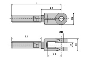 Drijfstanggaffel M30x3,5