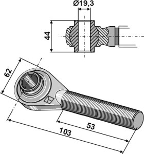 Spindel M24x3 met geharde kogels