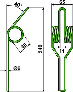 Wiedegtand Ø6mm (veer)