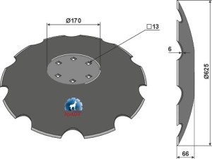 Notched disc - Ø625x6