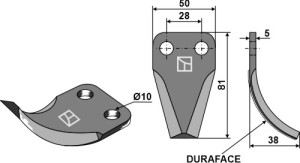 Couteau pour mélangeurs de fourrage