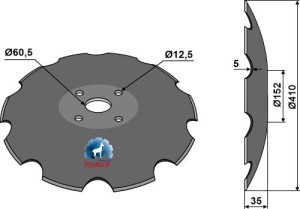 Notched disc  - Ø410x5