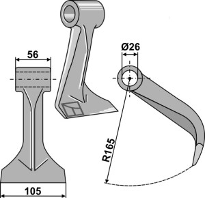Hamerklepel 105x56mm