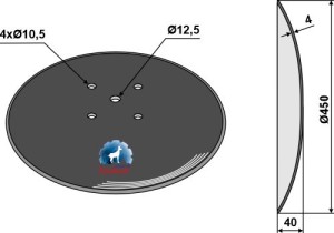 Disque lisse Ø450x4 pour arracheuses de bettaraves