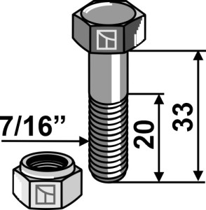 Boulon avec écrou à freinage interne - 7/16''UNF