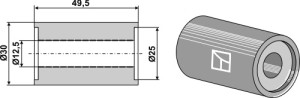 Bus 49,5xØ12,5xØ30