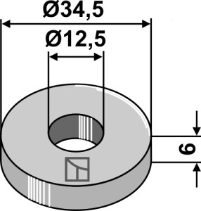Schijf Ø34,5x6xØ12,5