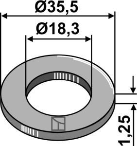 Schijf Ø35,5x1,25xØ18,3