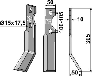 Dent rotative 305x50mm, droit