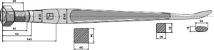 Dent cuillère avec écrou conique