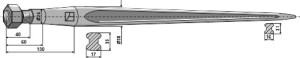 Dent de chargeur 680mm