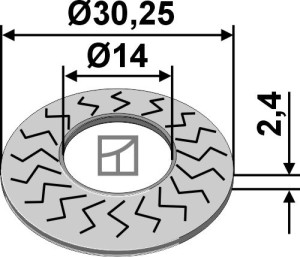 Blokeerschijf Ø30,25x2,4xØ14 - SKM14