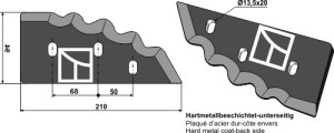 Couteau pour mélangeurs de fourrage - revêtement carbure - droite