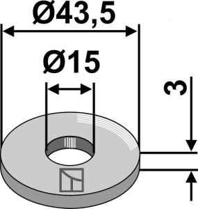Schijf Ø43,5x3xØ15