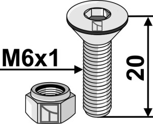 Imbusbout M6x1x20