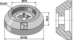 Flange extern Ø158