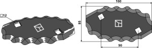 Couteau pour mélangeurs de fourrage, droit
