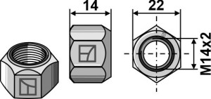All-metal nut with squeezing device M14x2 - DIN980 galv. 10.9
