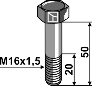 Bout - M16x1,5 x 50 - 10.9