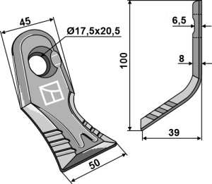 Y-mes 100x45mm Snel-wissel-system