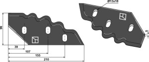 Couteau pour mélangeurs de fourrage, droit